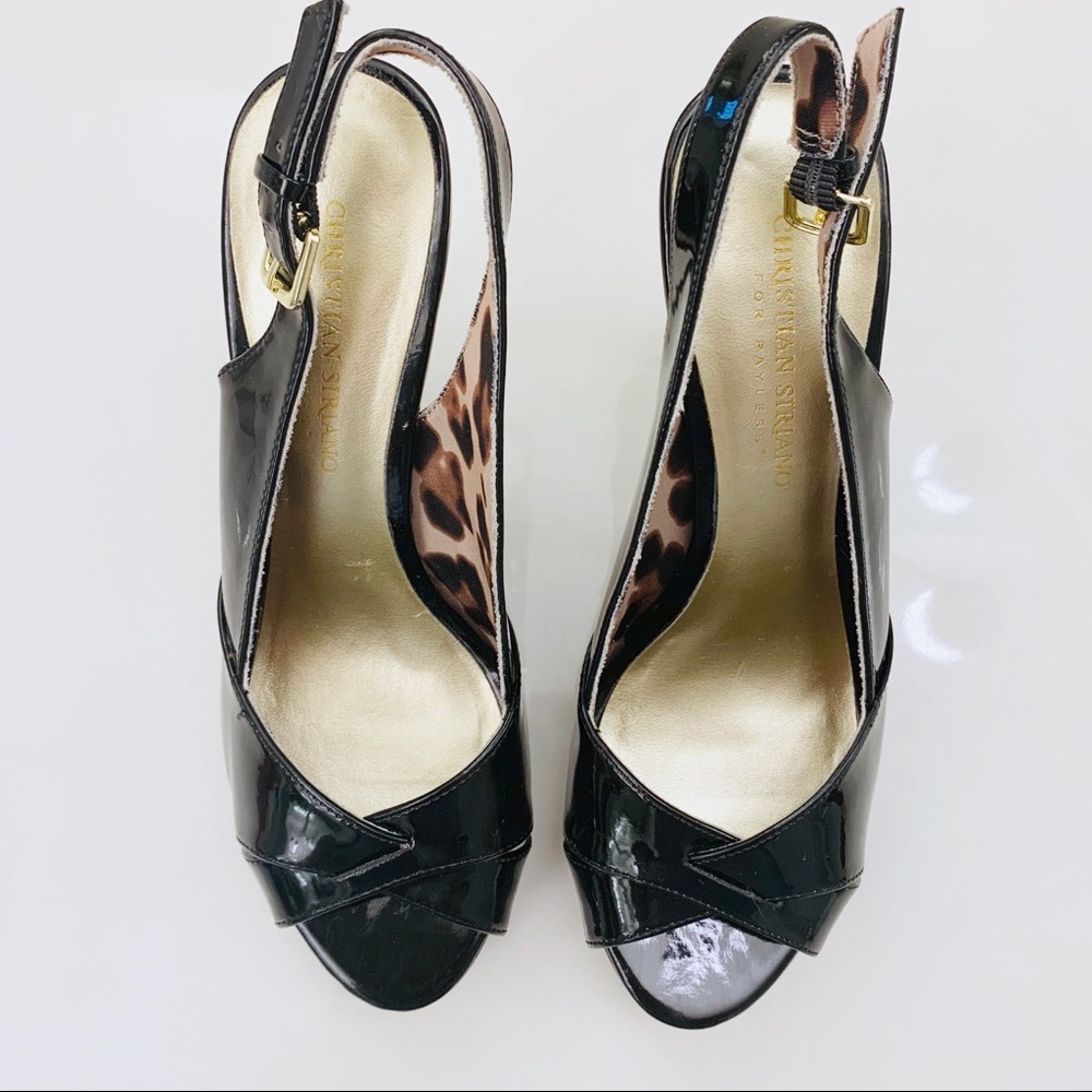 Christian Siriano black patent leather heels 8 wide - Picture 3 of 7